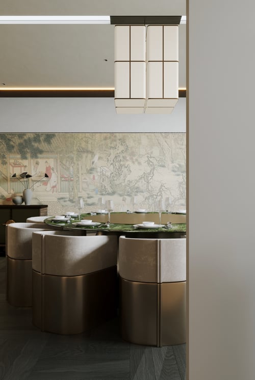 New Chinese Style Restaurant Private Dining Room 3D model