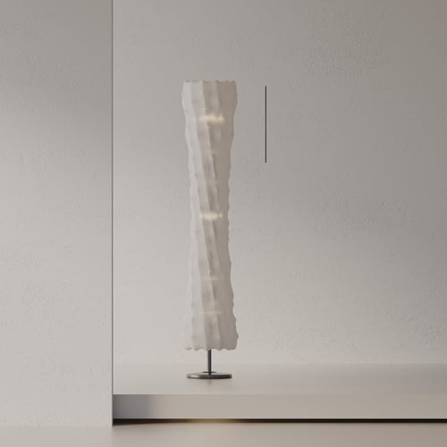 Modern Twisted White Shade Floor Lamp 3D model
