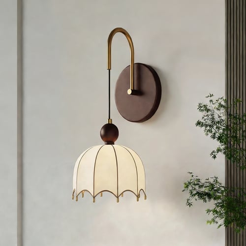 Vintage French Mid-Century Brass Wall Lamp 3D model
