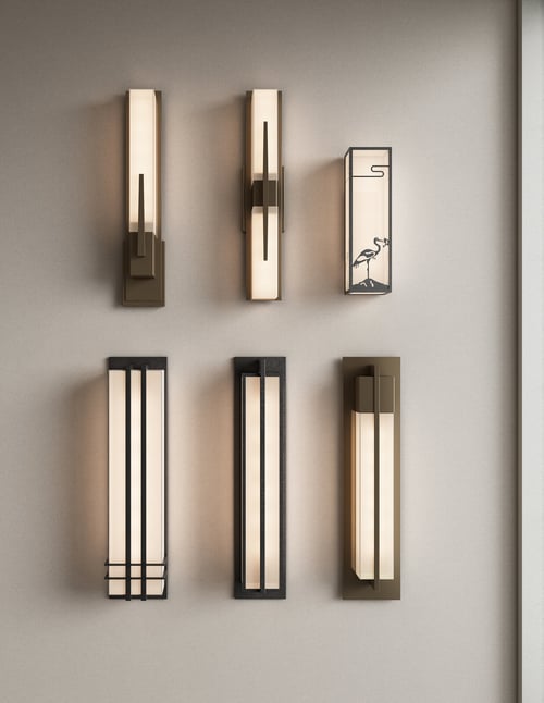 New Chinese Style Long Metal Wall Sconce Set 3D model