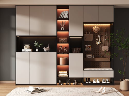 Modern Minimalist Hallway Shoe Storage Cabinet 3D model