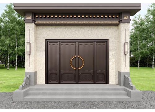 New Chinese Style Luxury Courtyard Entrance Door 3D model