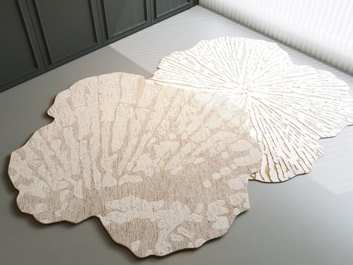 Irregular Beige Textured Modern Italian Style Carpet 3D model