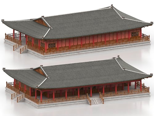 Traditional Chinese Ancient Palace Historical Building 3D model
