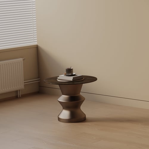 Modern Round Bronze Side Table 3D model