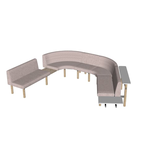 Modern Modular Curved Booth Public Office Sofa Set 3D model