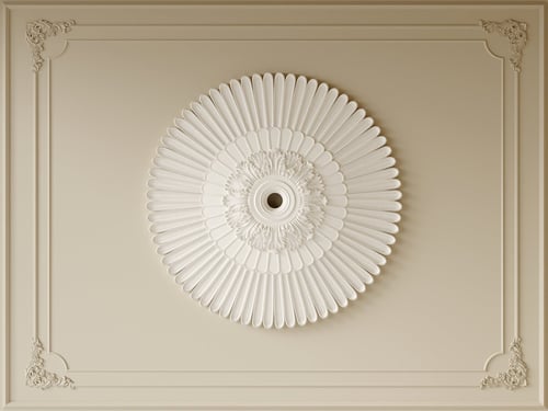 French Style Decorative Plaster Ceiling Medallion 3D model
