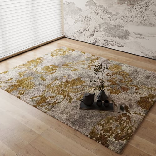 New Chinese Style Floral Pattern Plush Carpet 3D model