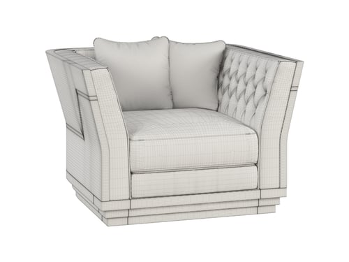 Visionnaire Tufted Single Sofa Armchair 3D model