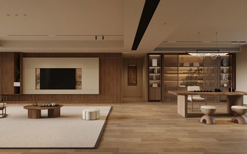 New Chinese Style Living Room Tea Room Interior Set 3D model