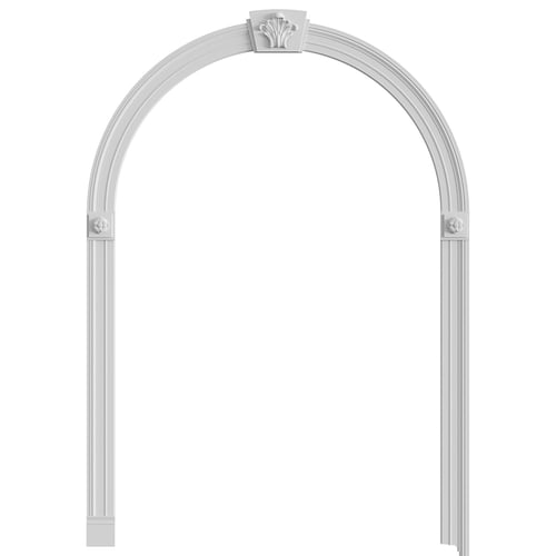 Classic Plaster Arch Doorway with Decorative Ornaments 3D model