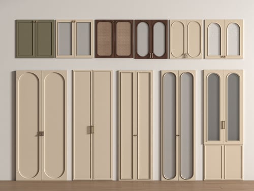 French Style Wardrobe Cabinet Door Set 3D model