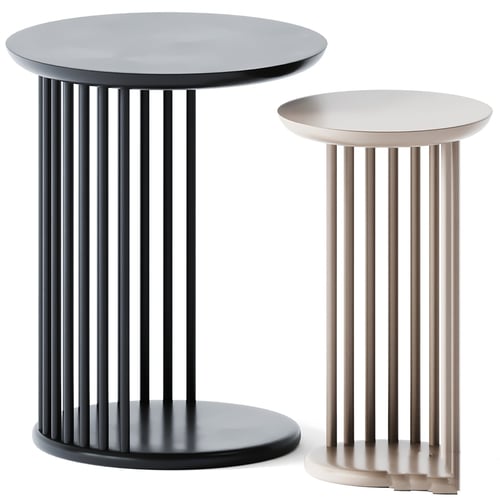 Modern Round Side Table Set Metal Frame Minimalist Accent Table 3D model