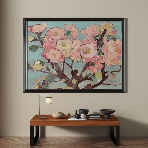 Vintage Floral Framed Wall Art French Style Decor Painting 3D model