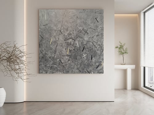 Abstract Grey Textured Wall Art Painting Modern Decor 3D model
