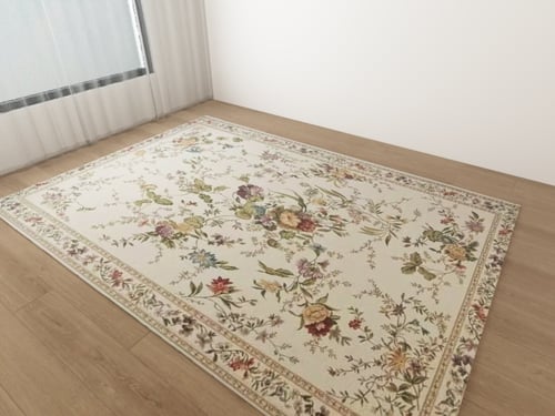 Vintage Floral Pattern Area Rug 3D model