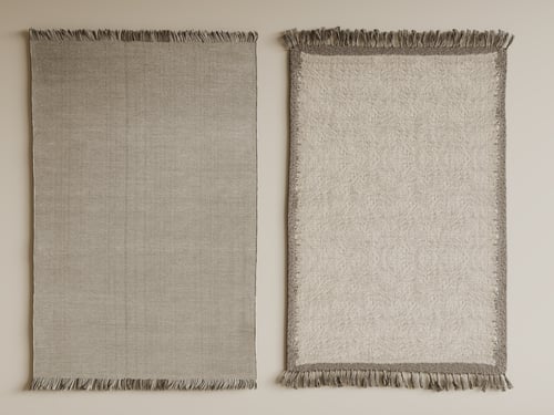 Wabi Sabi Tassel Square Carpet Set Neutral Tone 3D model