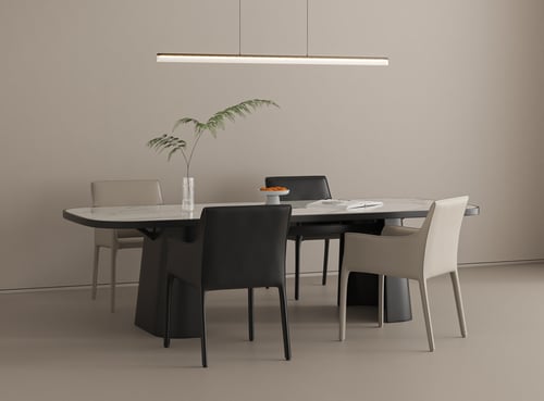 Modern Minimalist Marble Dining Table and Chairs Set 3D model