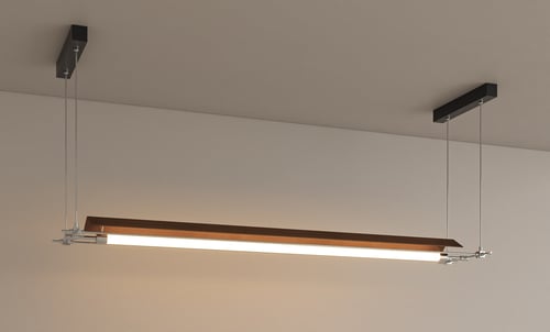 Modern Luxury Linear Wood Ceiling Pendant Lamp 3D model