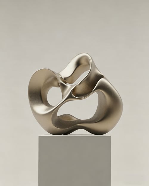 Minimalist Abstract Metallic Art Sculpture Decor 3D model