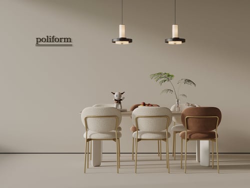 Modern Cream Style Dining Table and Chairs Set 3D model