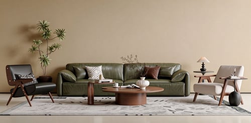 Modern Leather Sofa Living Room Furniture Set 3D model