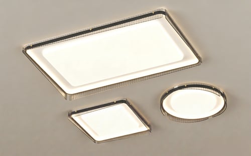 Modern Italian Style Cream Ceiling Lamp Set 3D model