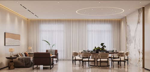 Modern Luxury Private Dining Booth Interior Scene 3D model