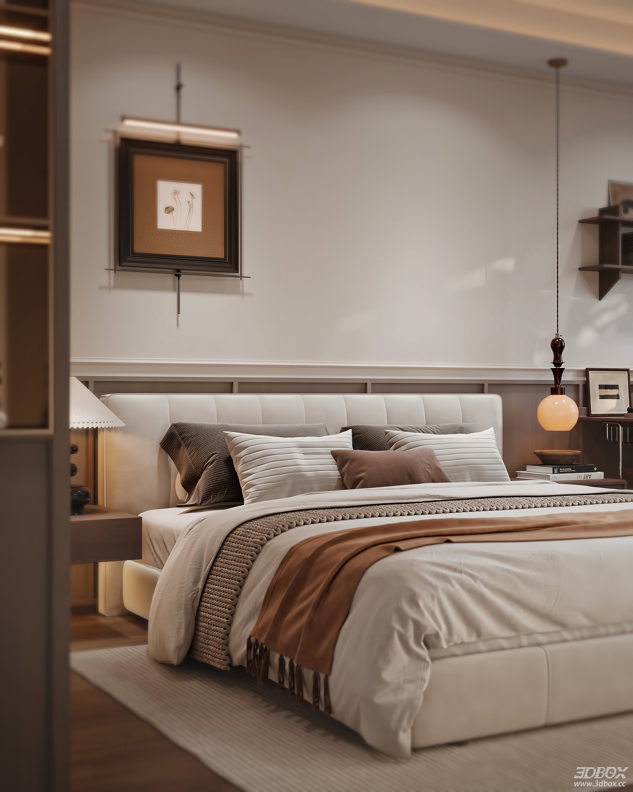 Modern Bedroom 3D Model 3D model - thumbnail 2