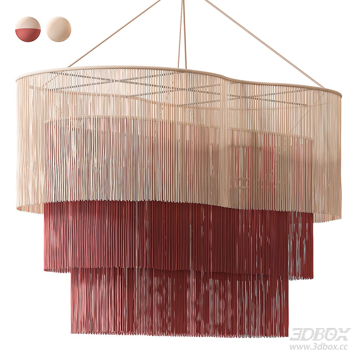 Multilayered Hanging Ceiling Lamp 3D model - front view