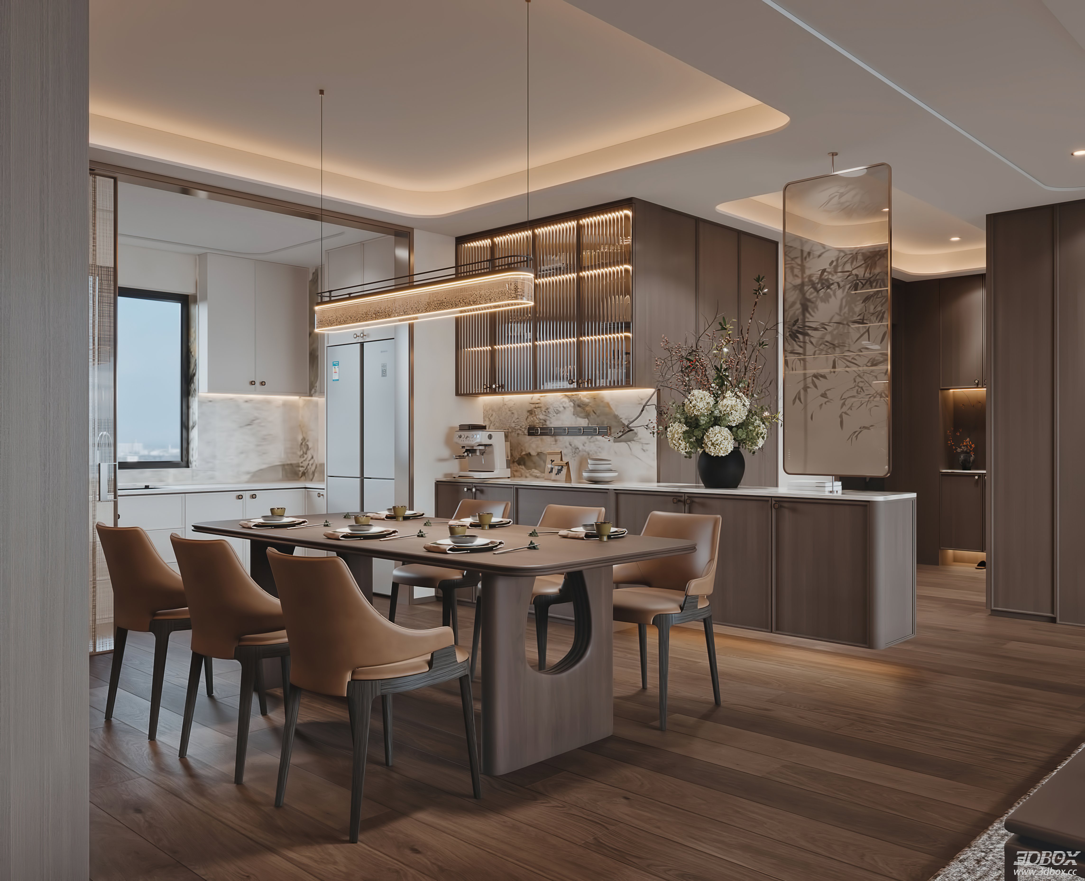 Modern Living Room 3D Model 3D model - thumbnail 8