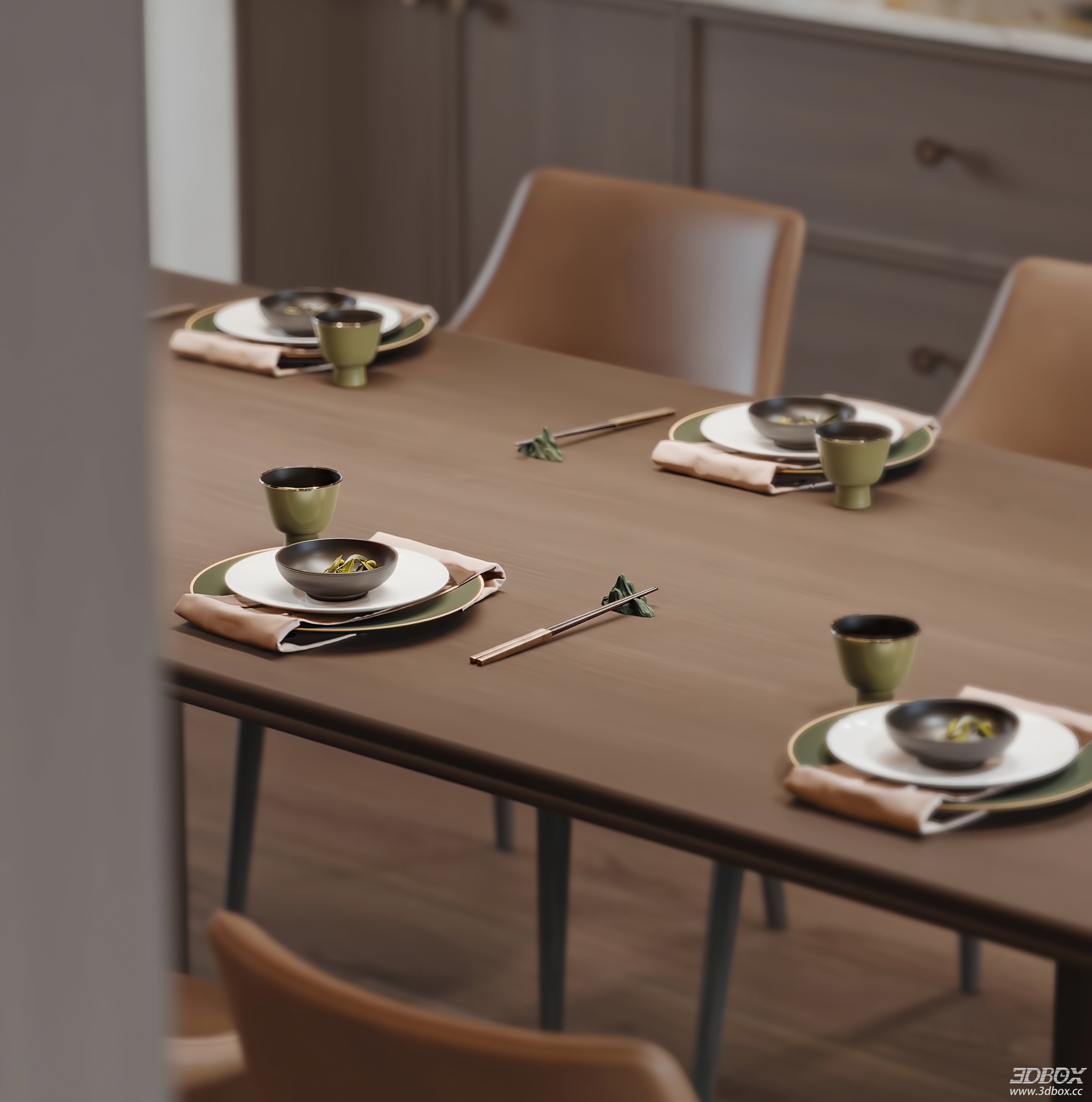 Modern Living Room 3D Model 3D model - thumbnail 1