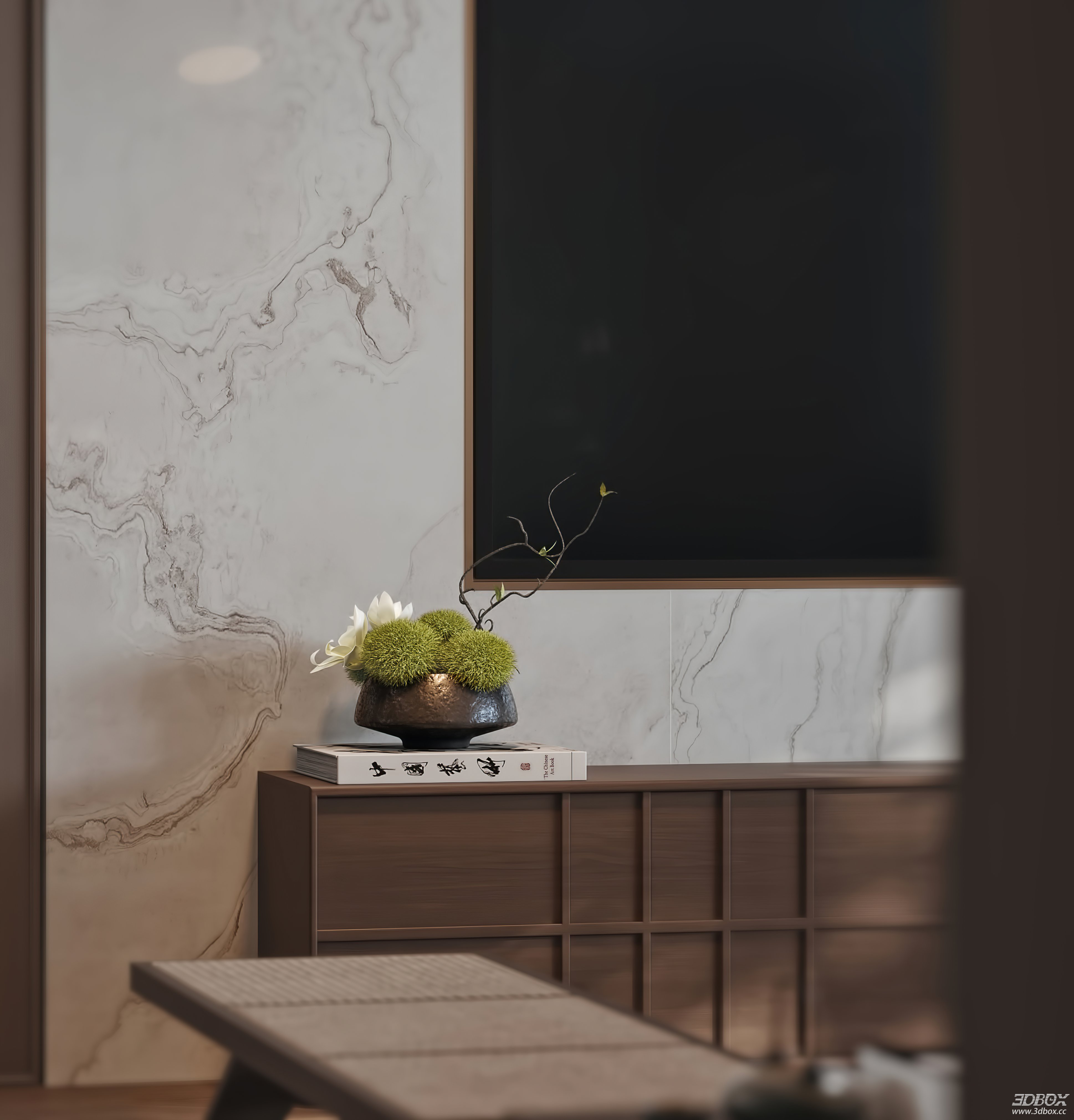 Modern Living Room 3D Model 3D model - thumbnail 2