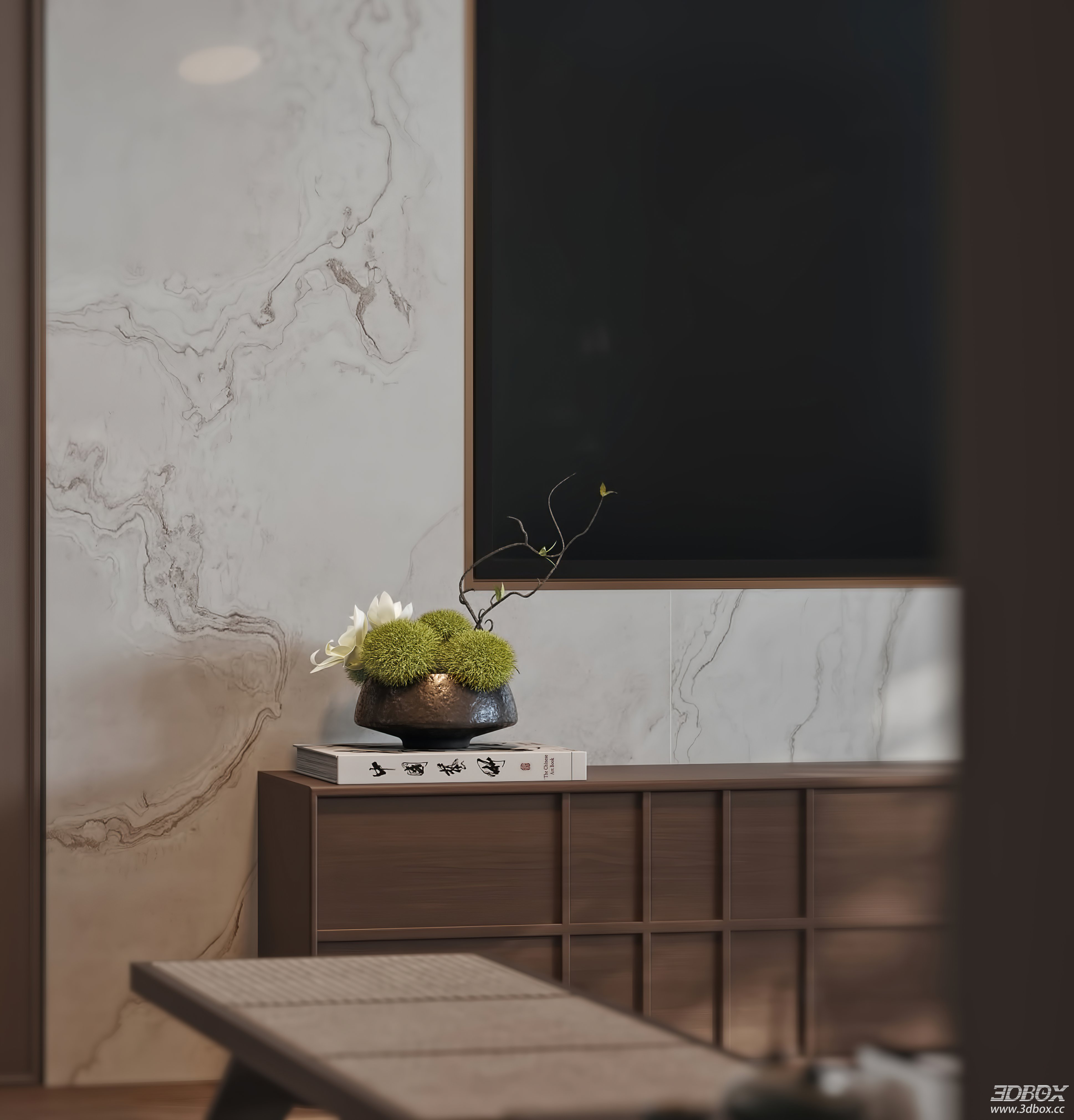 Modern Living Room 3D Model 3D model - thumbnail 2
