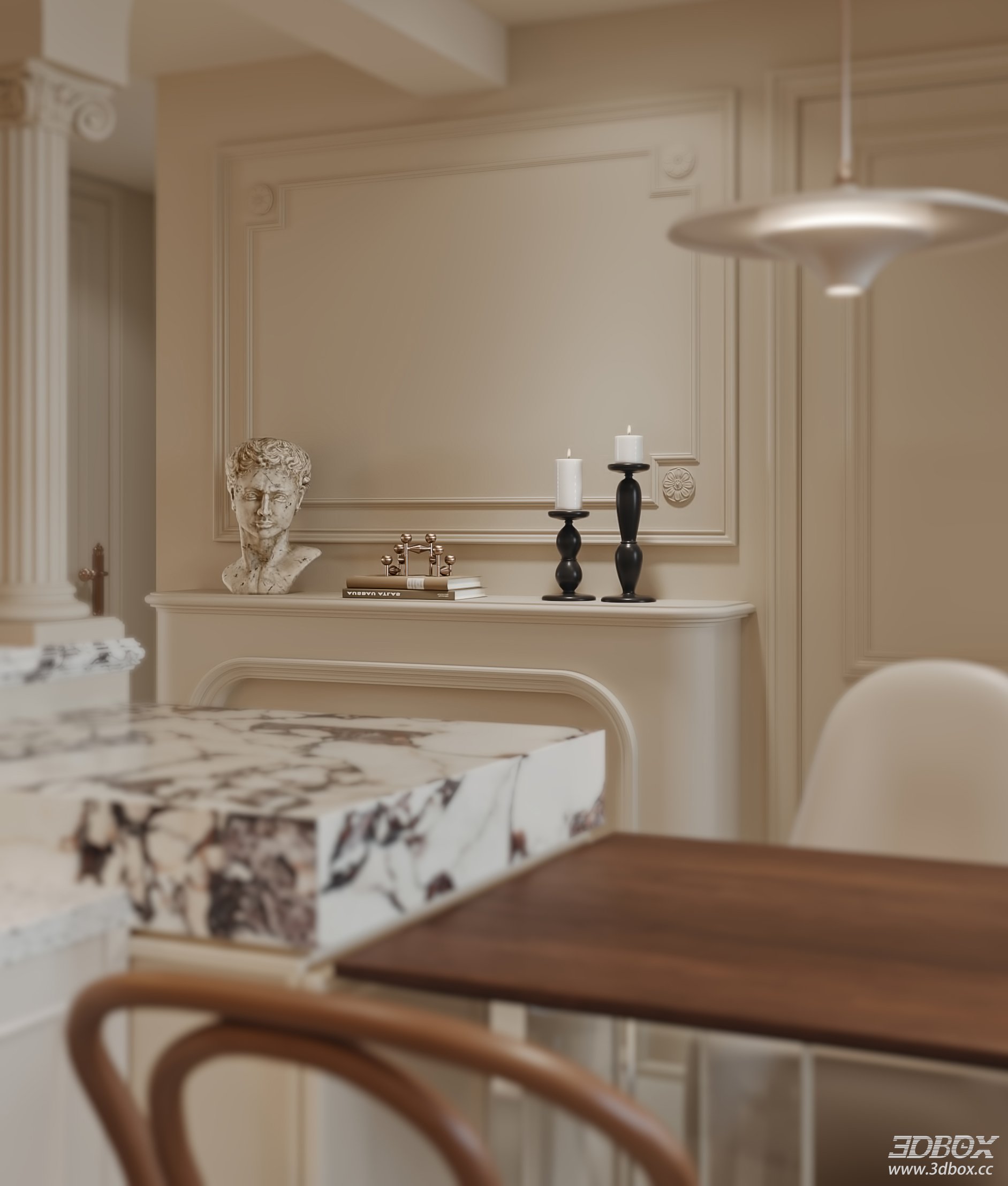 Modern Living Room 3D Model 3D model - thumbnail 4