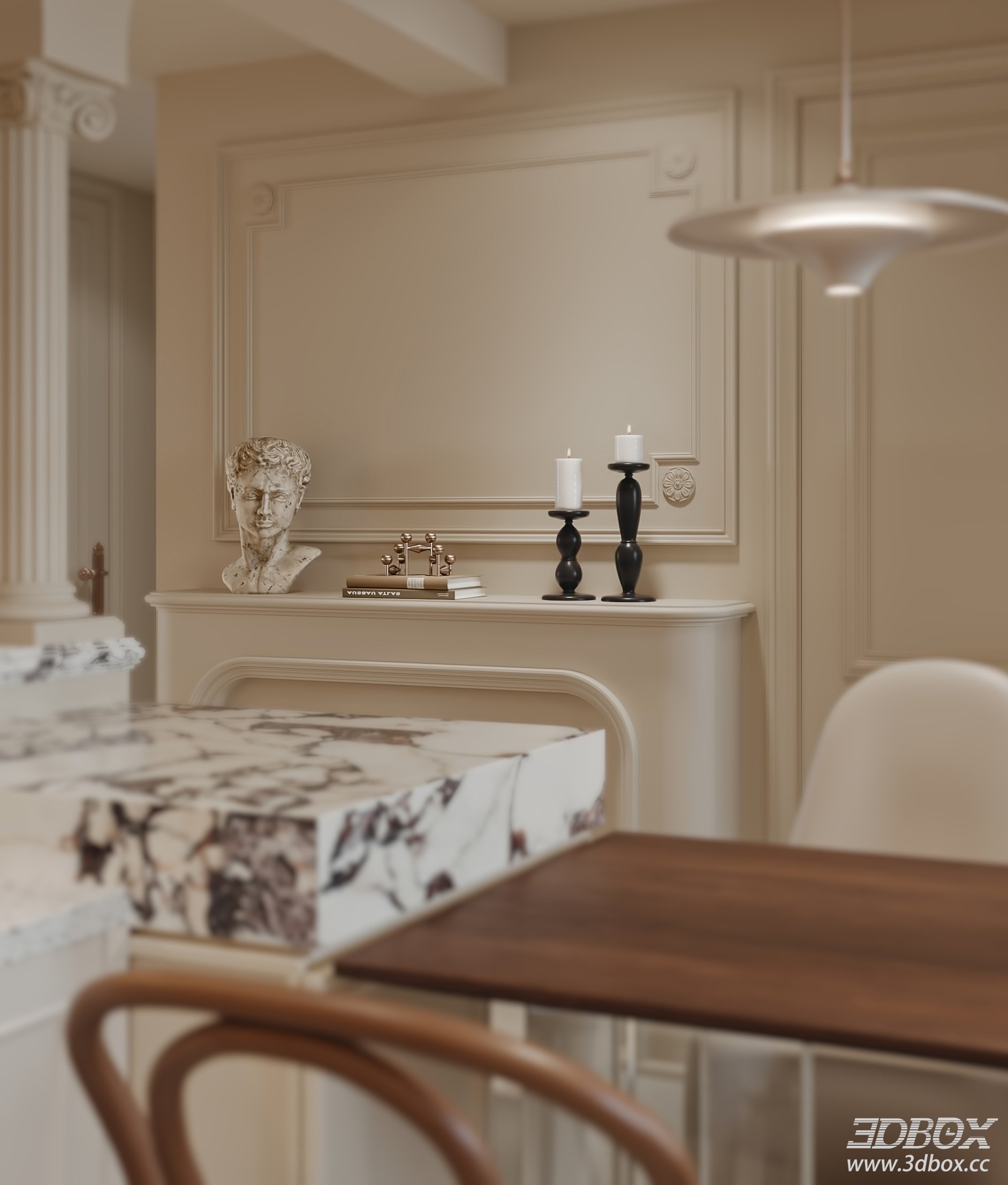 Modern Living Room 3D Model 3D model - thumbnail 4