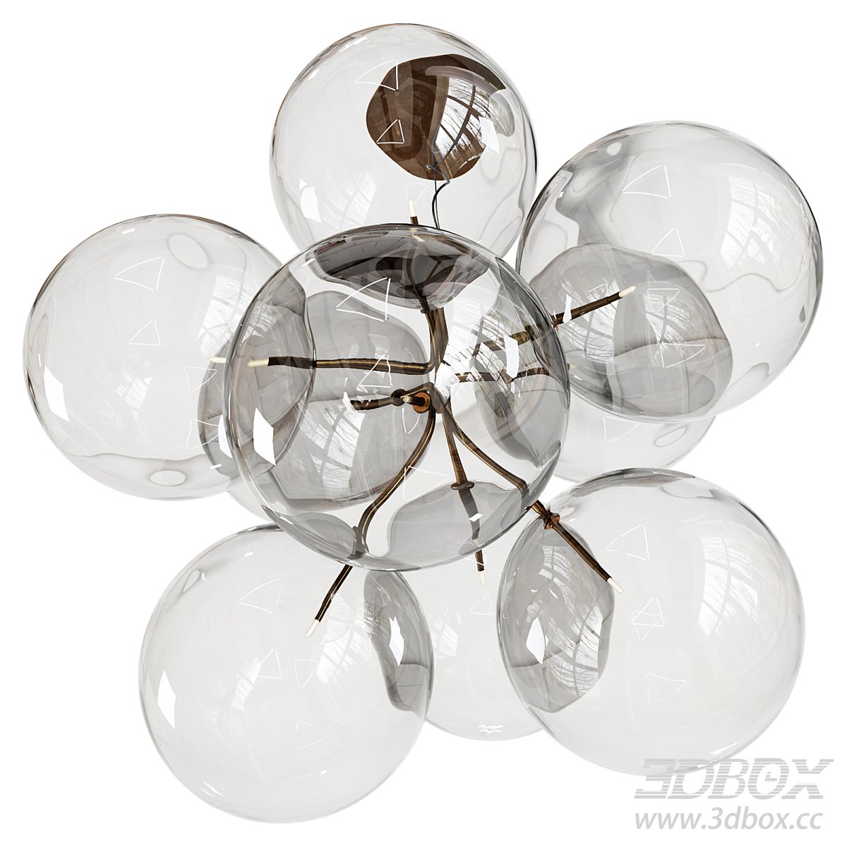 Modern Glass Ceiling Lamp 3D model - thumbnail 3