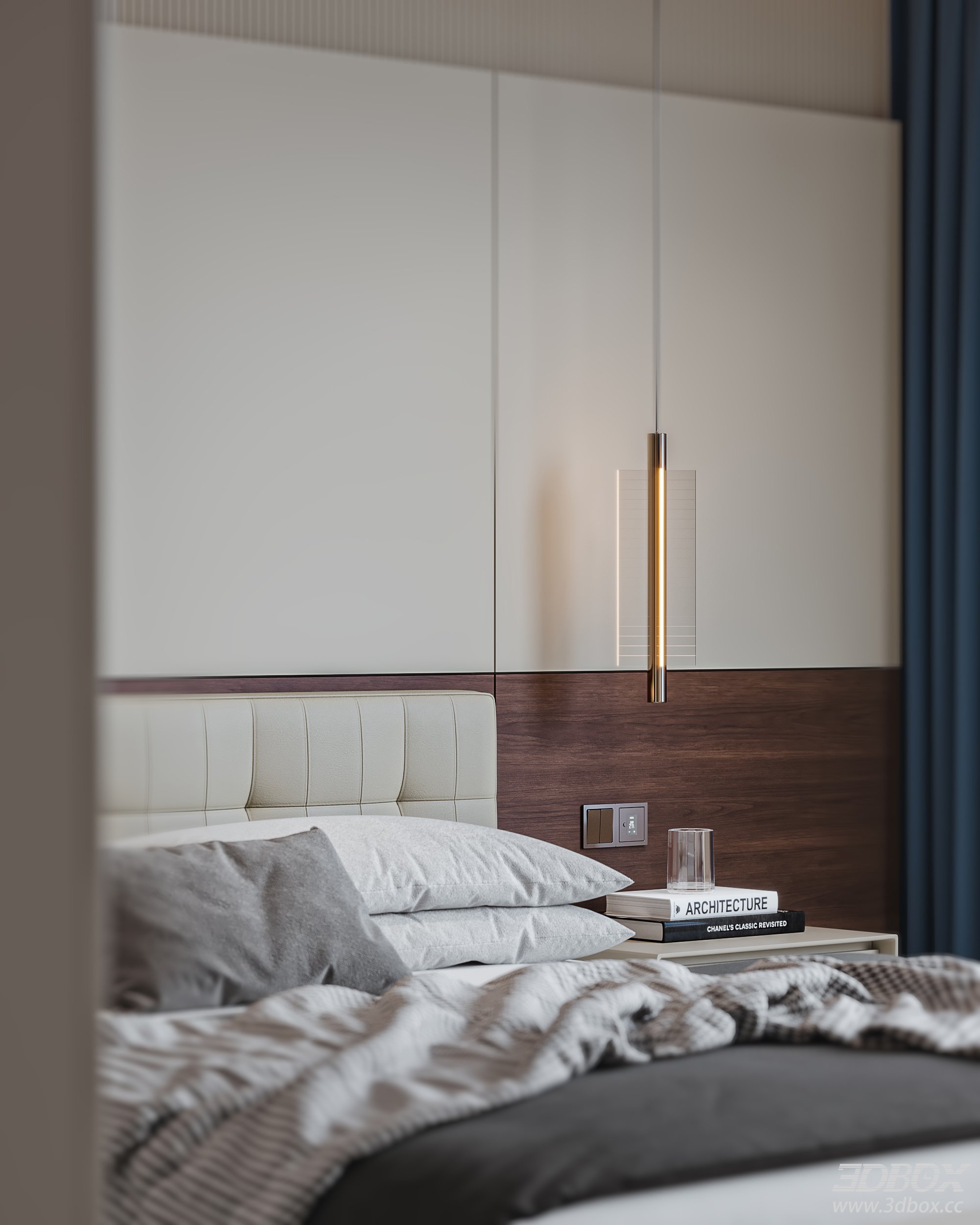 Modern Bedroom 3D Model 3D model - thumbnail 1