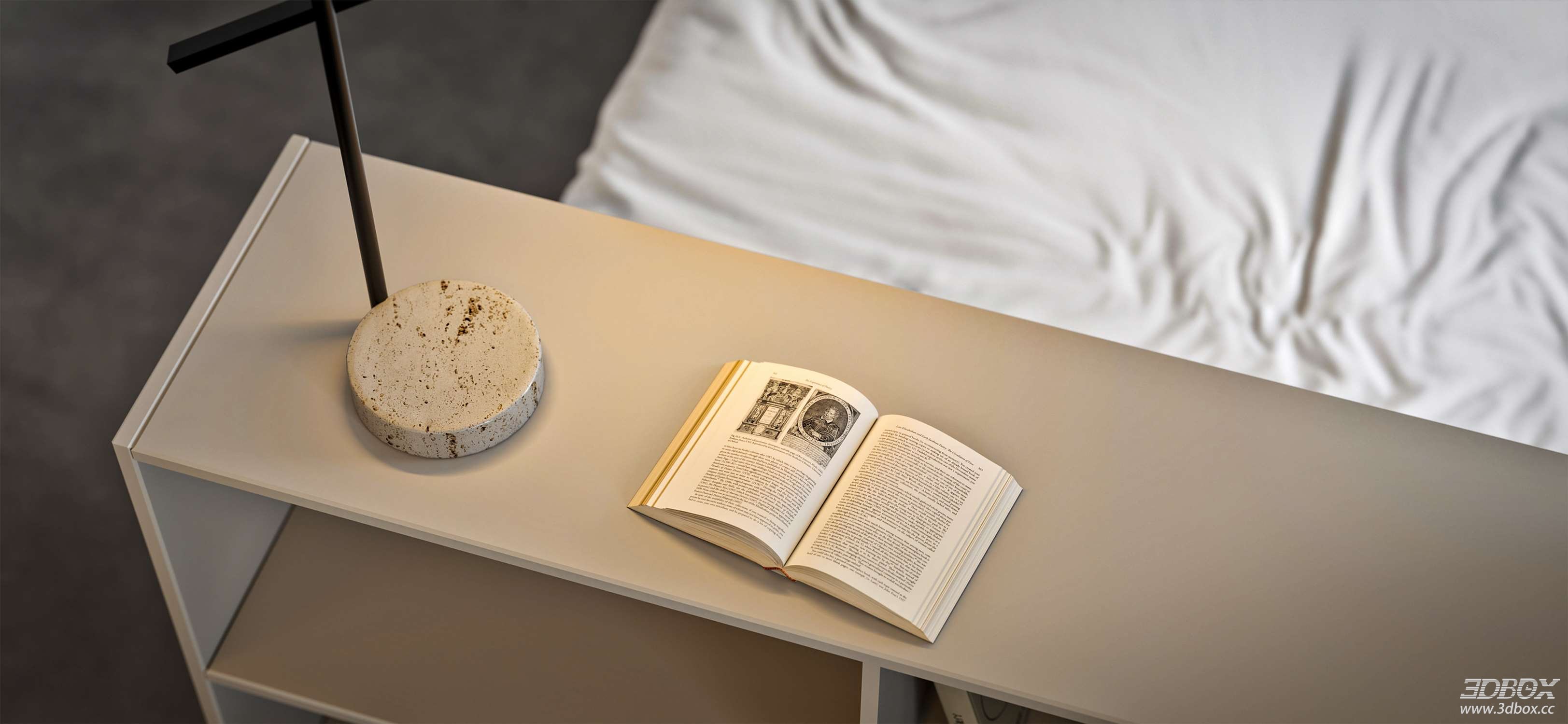 Modern Minimalist Bedroom 3D Model 3D model - thumbnail 4