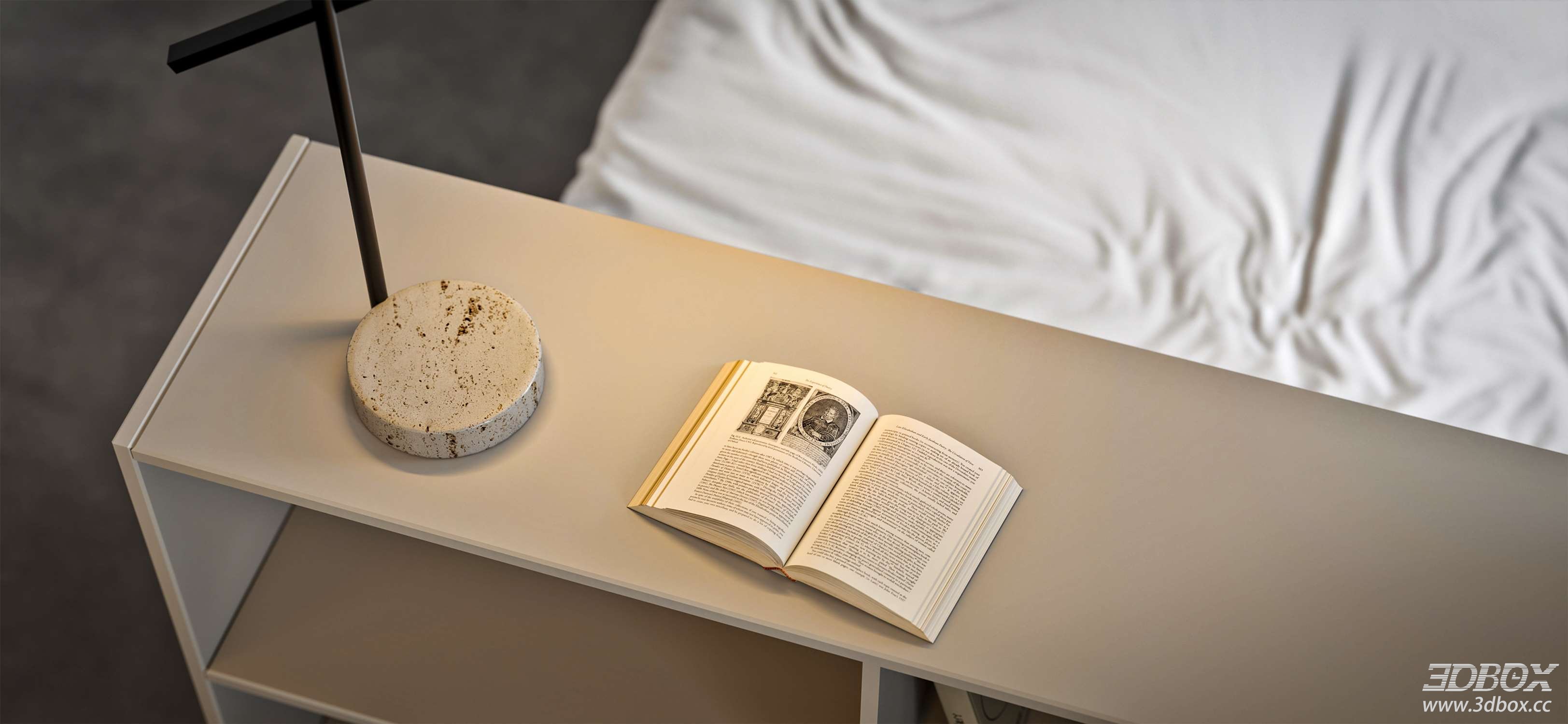 Modern Minimalist Bedroom 3D Model 3D model - thumbnail 4