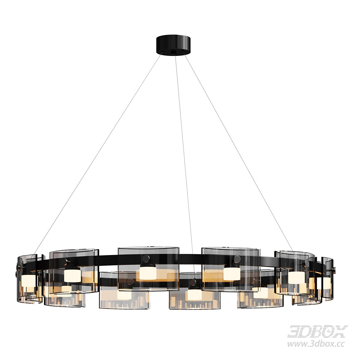 Modern Circular Ceiling Lamp 3D model - front view