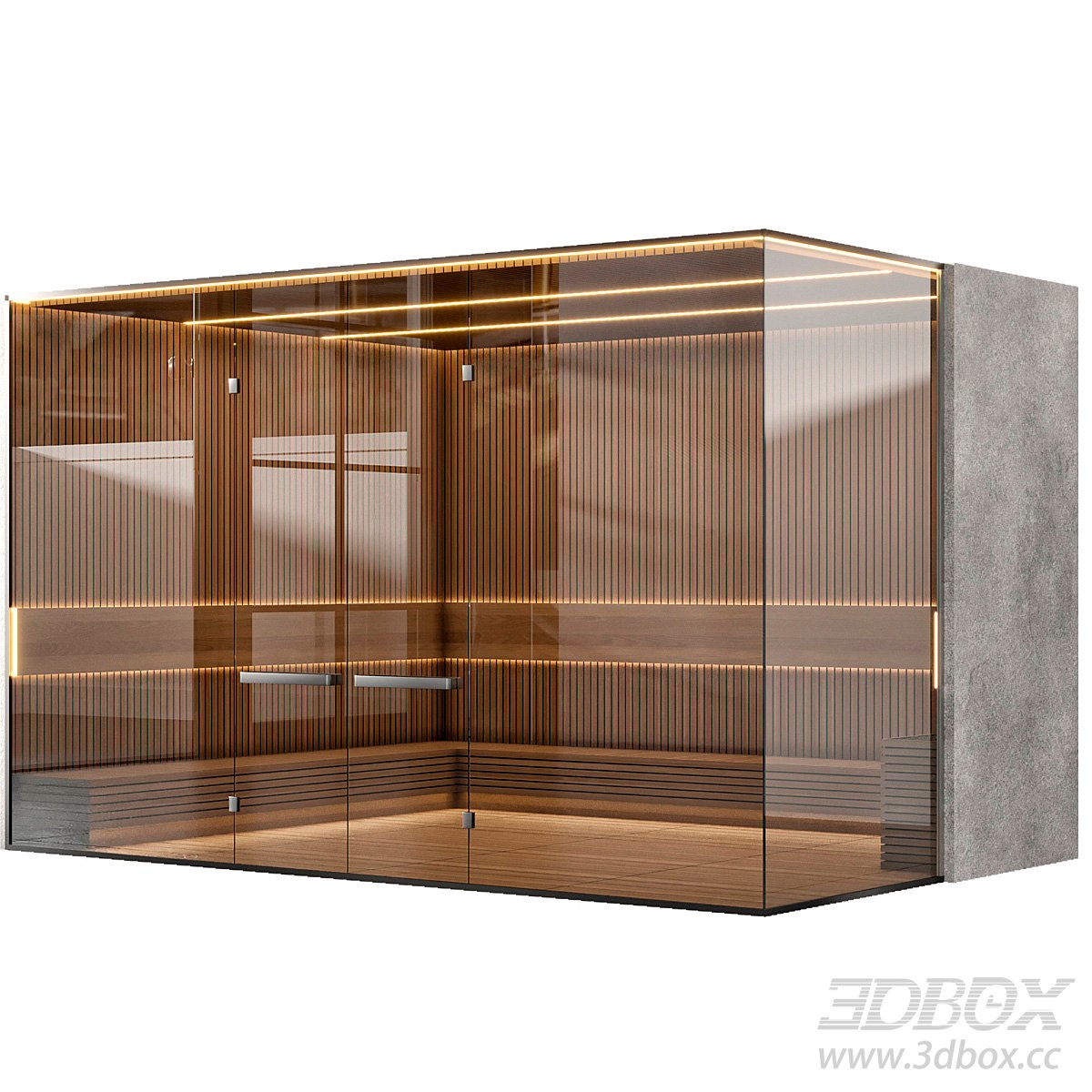 Modern Wardrobe Display Cabinet 3D model - thumbnail 1