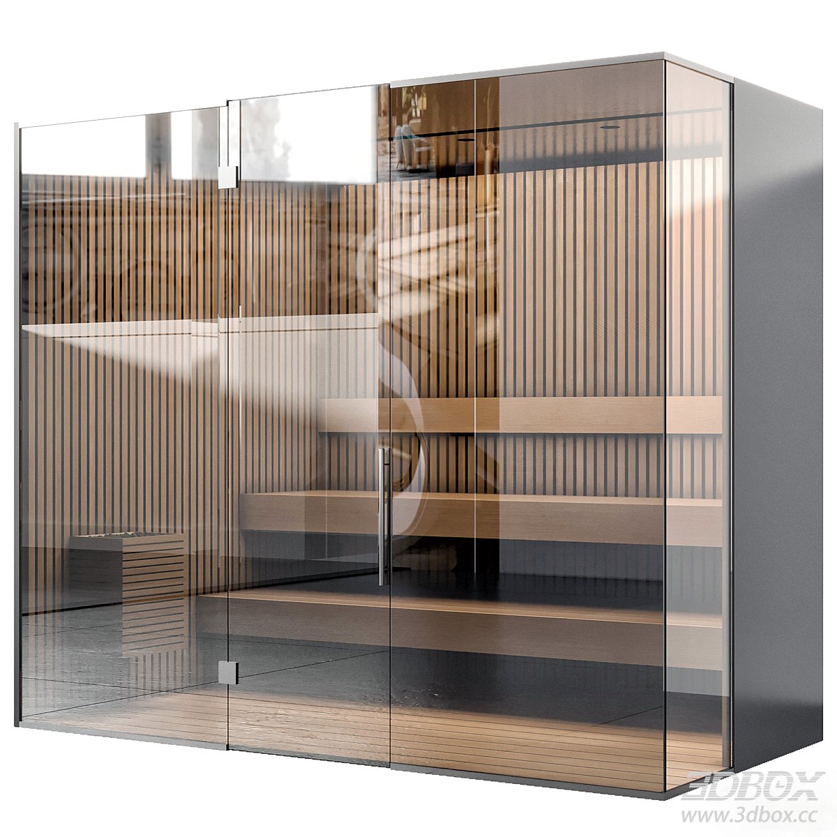 Modern Wardrobe Display Cabinet 3D model - thumbnail 2