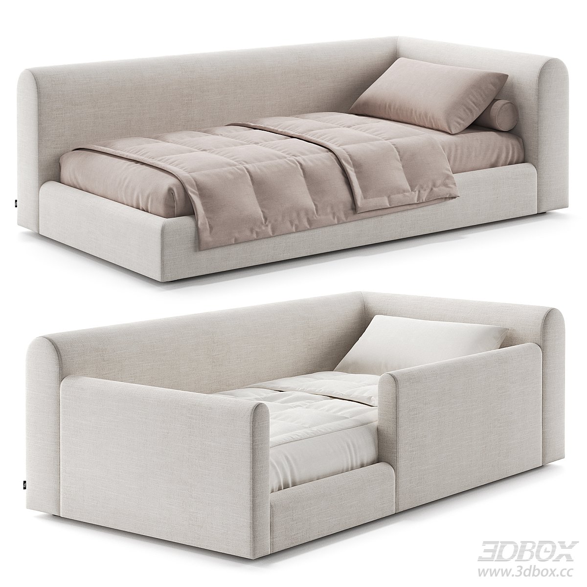 Modern Single - bed 3D Model 3D model - front view