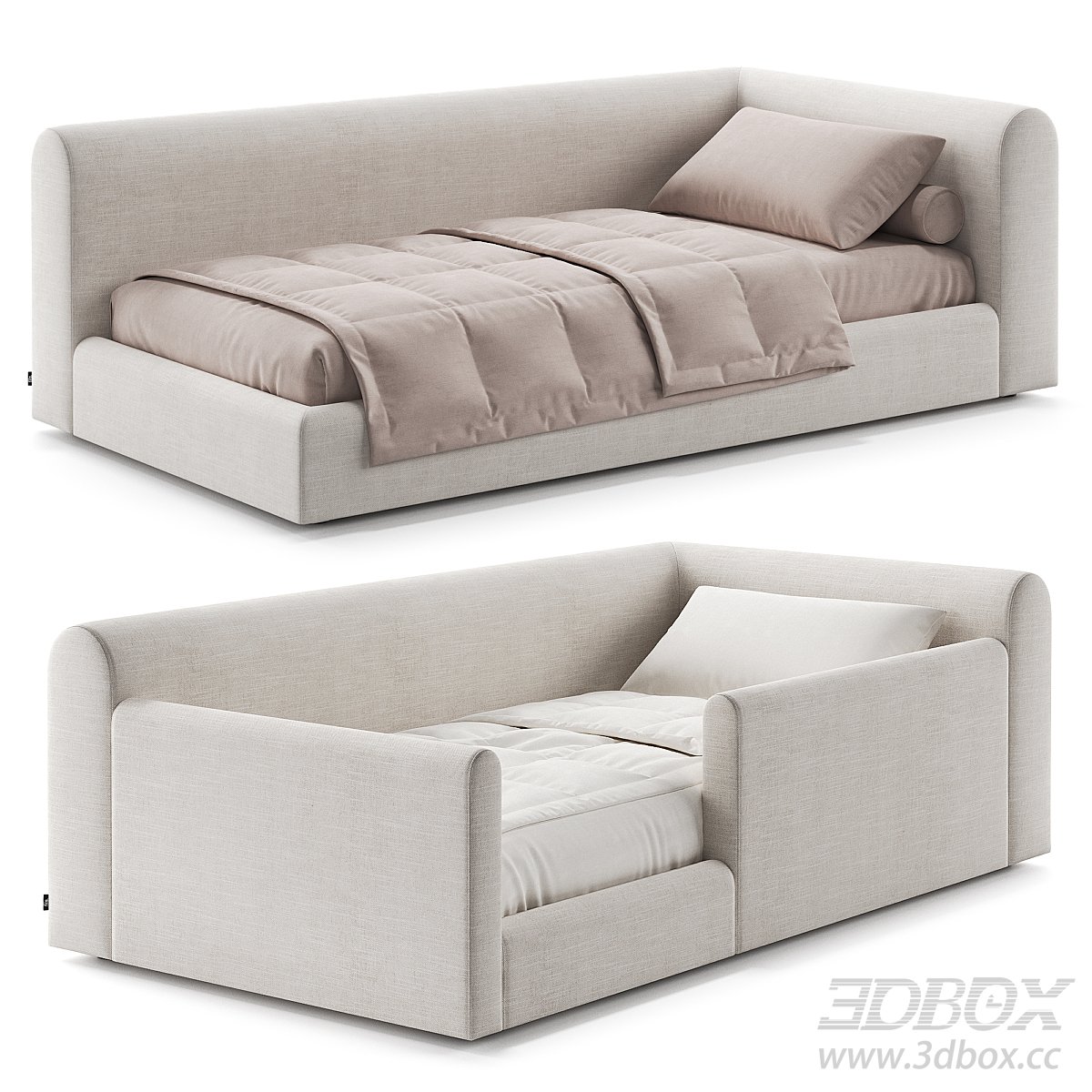Modern Single - bed 3D Model 3D model - thumbnail 1