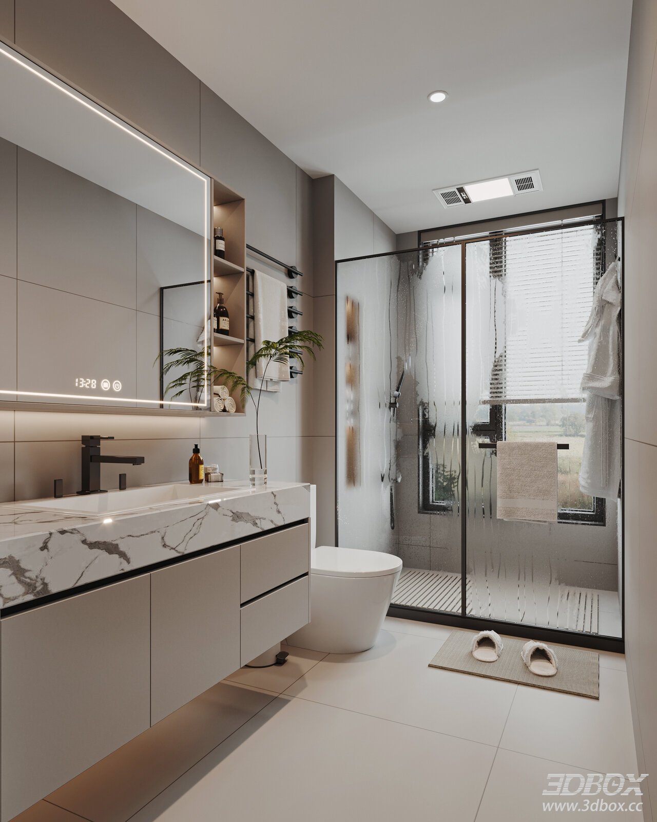 Modern Bathroom 3D model - front view