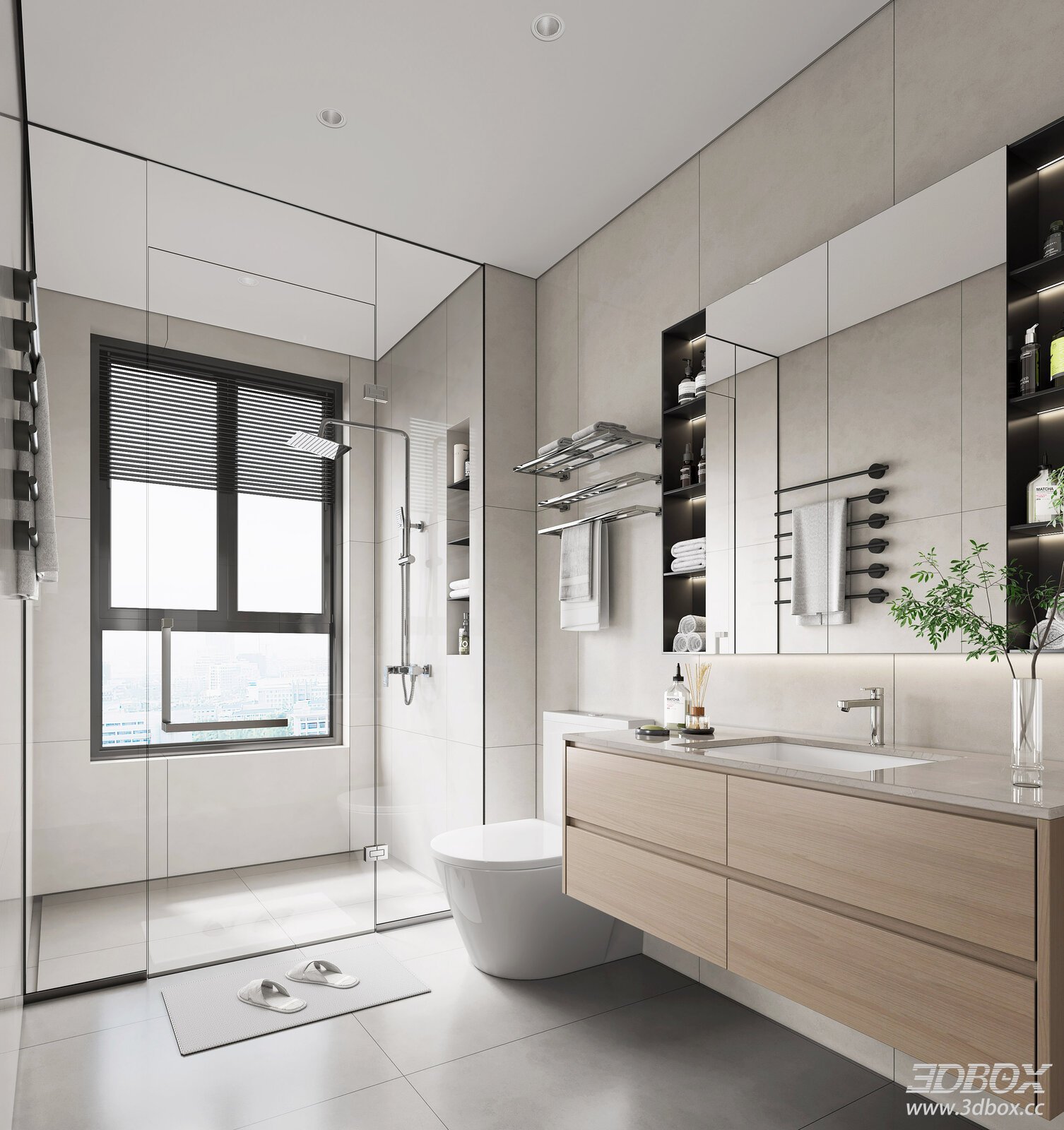 Modern Bathroom 3D model - thumbnail 1