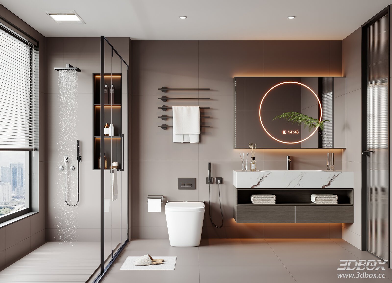 Modern Italian Bathroom 3D model - thumbnail 1