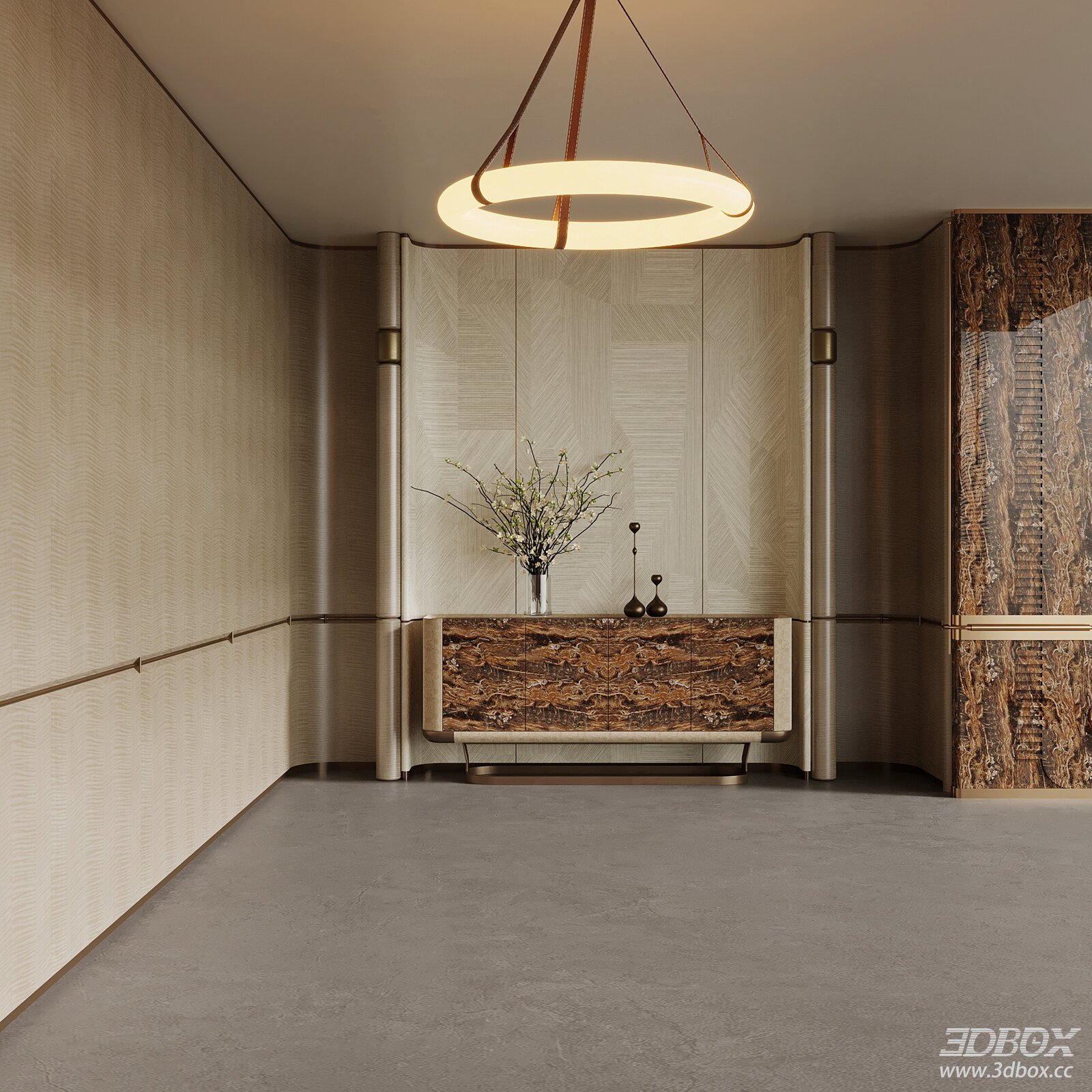 Modern Entryway Entryway Side Cabinet Decorative Cabinet 3D model - front view