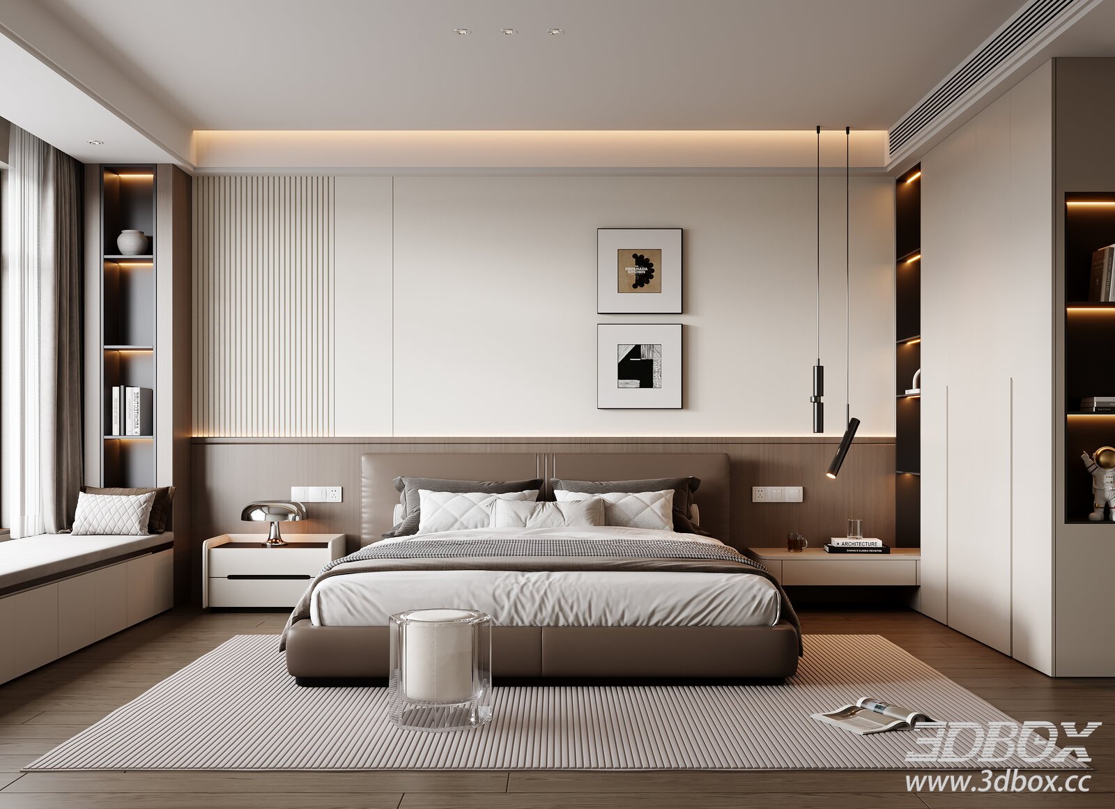 Modern Italian Bedroom 3D model - thumbnail 1